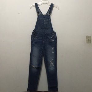 Hollister Ripped Overalls Jeans